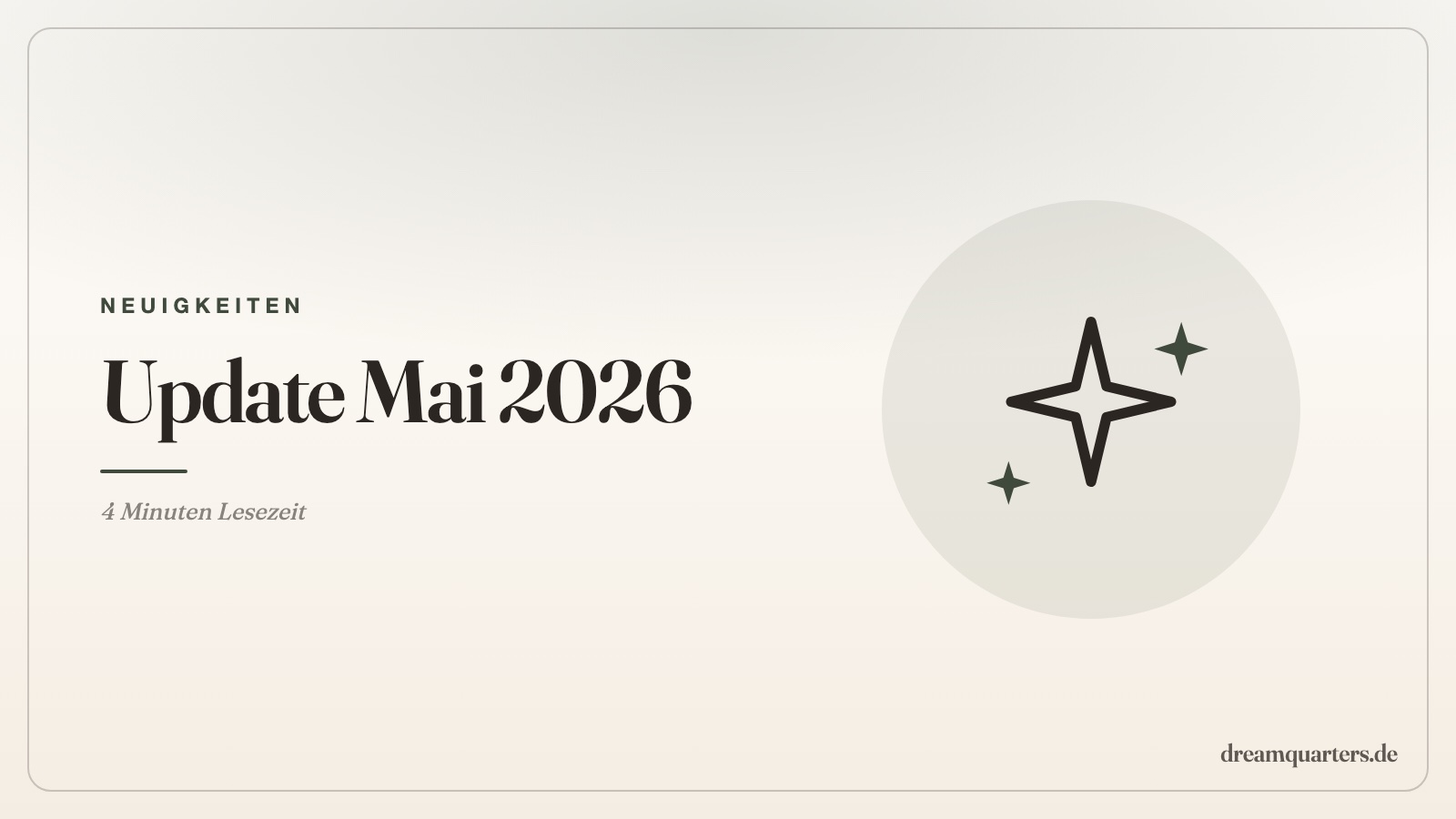 Dream Quarters Update Mai 2026 — iPhone-Beta, frischer Stall & neue Profile