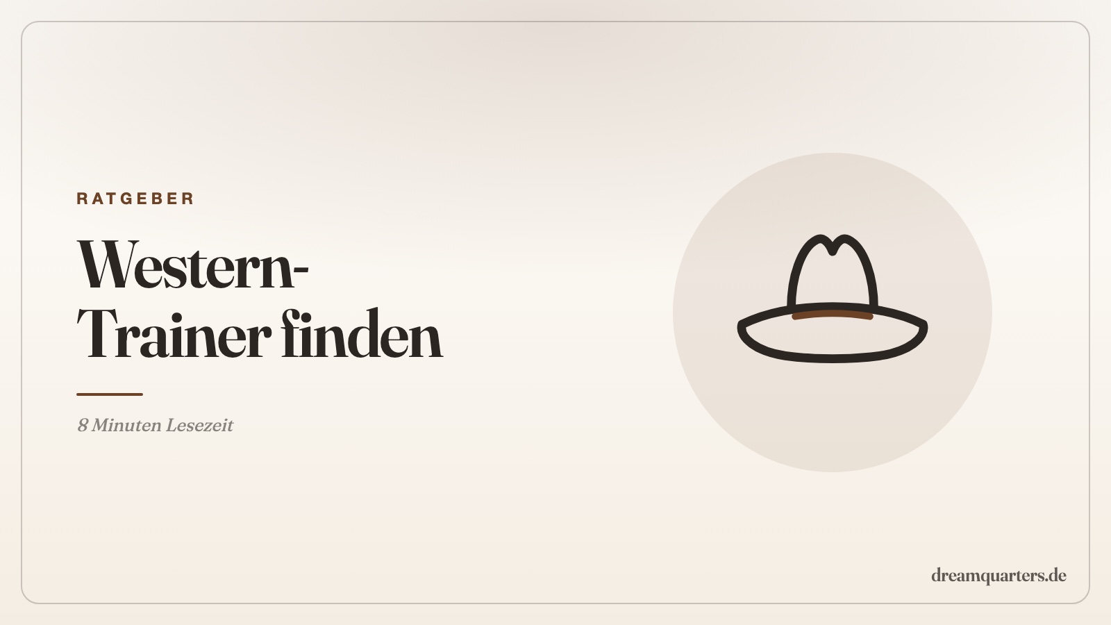Den richtigen Western Trainer finden — was wirklich zählt
